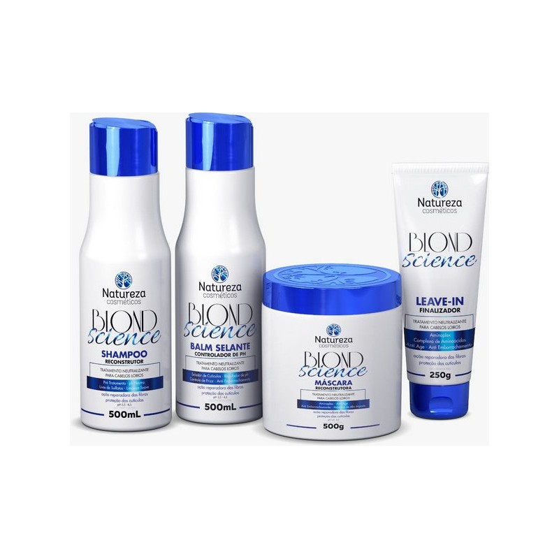 Professional Brazilian Blond Science Hair Treatment Kit 4 Proucts - Natureza Beautecombeleza.com