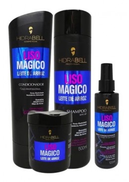 Combo Liso Mágico Leite de Arroz Kit 4 -Hidrabell Beautecombeleza.com