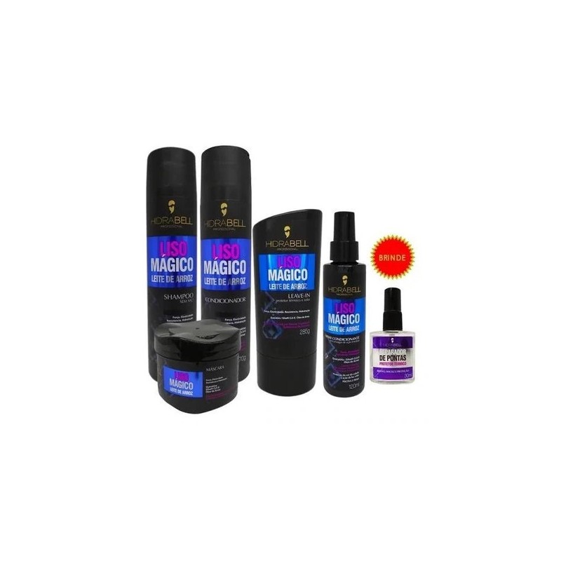 Liso Mágico Lait de Riz + Réparateur Kit 6 - Hidrabell Beautecombeleza.com Liso Mágico Lait de Riz + Réparateur Kit 6 - Hidrabell Beautecombeleza.com