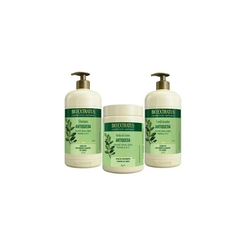 Jaborandi Antiqueda Shampoo Cond E Masc Kit3x 1kg - Bio Extratus Beautecombeleza.com