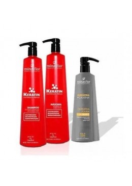 Cautérisation Keratin Reconstruction Premium Kit 3 Itens - Minas Flor Beautecombeleza.com