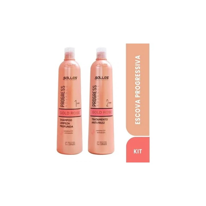 Lissage Advance Gold Rose Profissional Kit 2x1l - Salles  Beautecombeleza.com