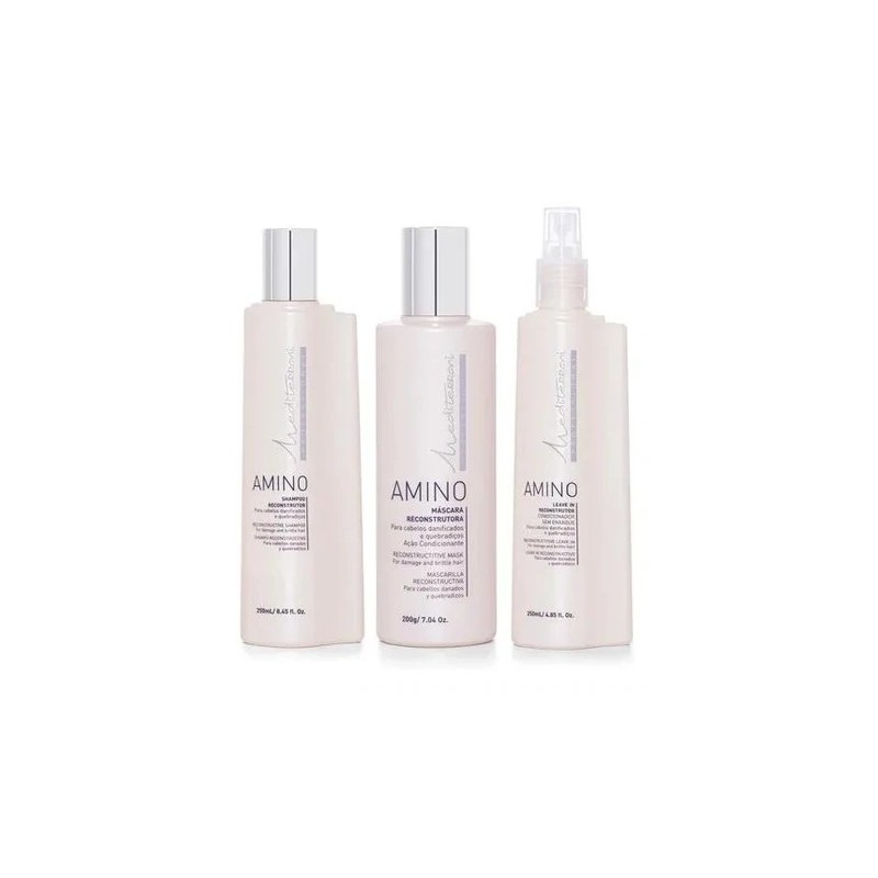 Amino Reconstrução Capilar Kit 3 Itens - Mediterrani  Beautecombeleza.com