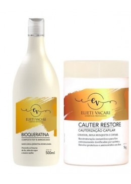 Reconstrução Cauter Restore Queratina Kit 2 Itens - Elieti Vacari 
 Beautecombeleza.com