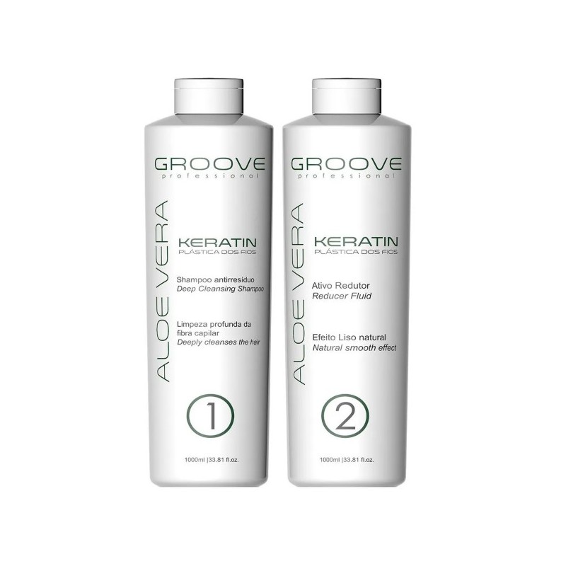 Plástica dos Fios Aloe Vera Keratin 2x1000ml - Groove Beautecombeleza.com Plástica dos Fios Aloe Vera Keratin 2x1000ml - Groove Beautecombeleza.com