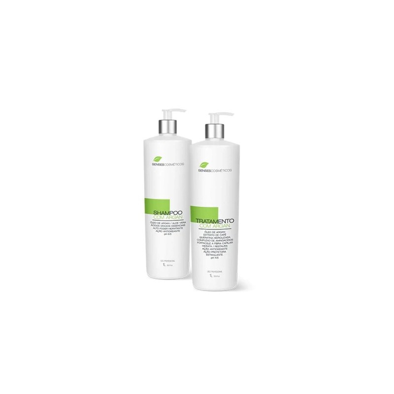 Escova Progressiva com Argan Kit 2x1L - Senses Beautecombeleza.com