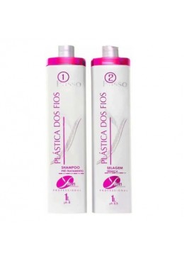 Thermal Sealing Plástica dos Fios Wires Plastic Hair Smoothing Kit 2x1L - Yllen Beautecombeleza.com