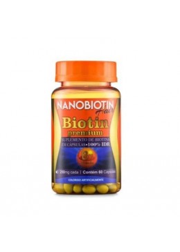Supplément de Vitamines Biotin Premium Nanobiotin Hair 60 Cápsulas - Nanovin A Beautecombeleza.com