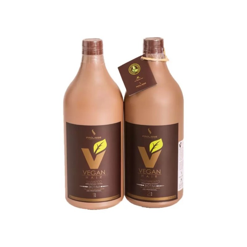 Progressiva Vegan Hair Orgânica Com Biotina e Macadâmia Kit 2x1L - Prolisse Beautecombeleza.com