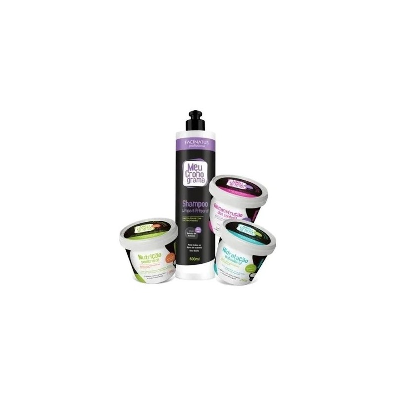 Meu Cronograma Hidratação, Nutrição e Reconstrução Kit 4 - Facinatus Beautecombeleza.com Meu Cronograma Hidratação, Nutrição e Reconstrução Kit 4 - Facinatus Beautecombeleza.com