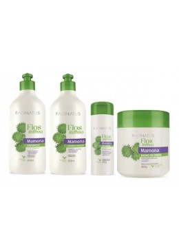 Fortalecedor de Mamona Fios Naturais Kit 4 - Facinatus Beautecombeleza.com