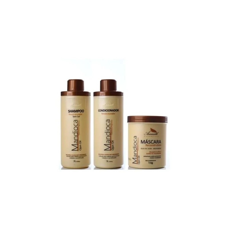 Kit Reconstructor Cassava Aramath Professional (3x 1000ml) - Aramath Beautecombeleza.com