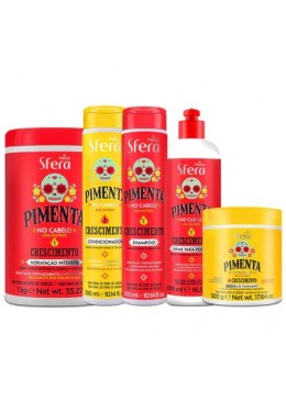 Pimenta Pepper Hair Growth Strength Home Care Treatment Kit 5 Itens - Nazca Beautecombeleza.com
