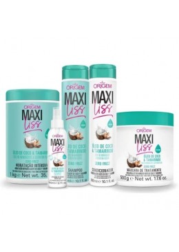 Maxiliss Coconut Oil Tamarindo Origem Anti Frizz Treatment Kit 5 Itens - Nazca Beautecombeleza.com