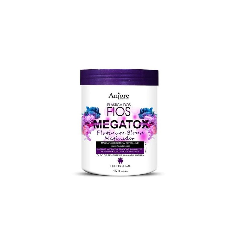 Volume Reduction Btox Toning Violet Megatox Plastic Wires Hair Mask 1kg - Anjore Beautecombeleza.com