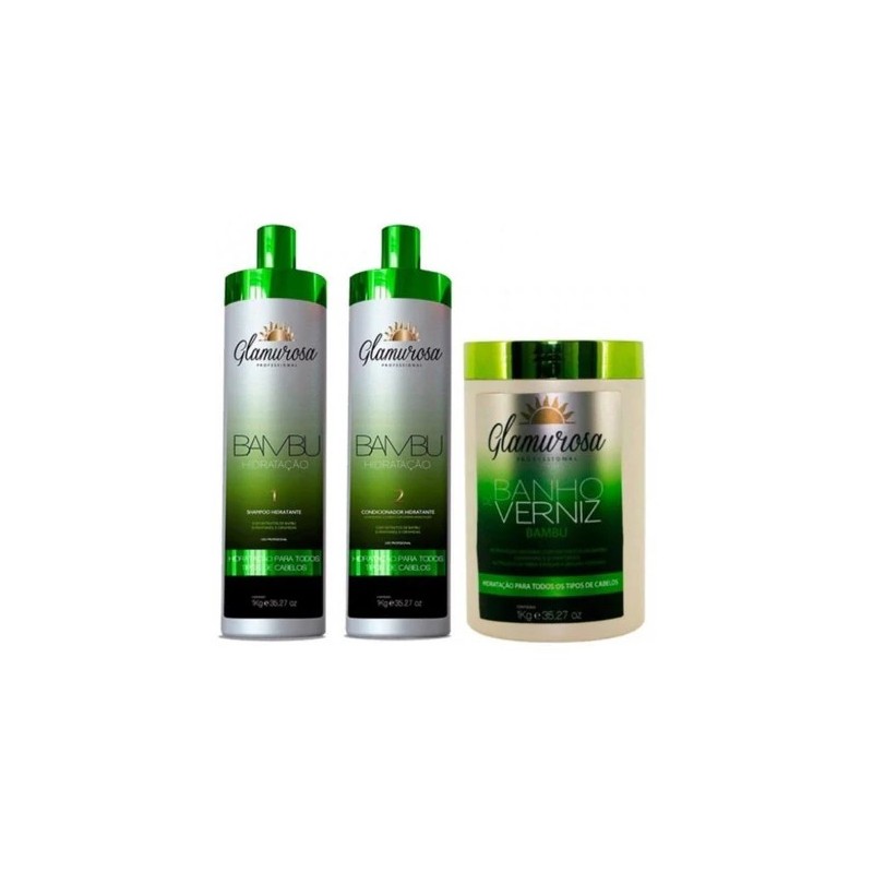Bamboo Hydration Kit 3x1000ml - Glamurosa Cosméticos Beautecombeleza.com Bamboo Hydration Kit 3x1000ml - Glamurosa Cosméticos Beautecombeleza.com