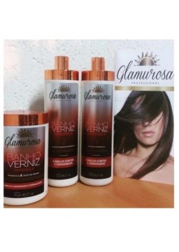 Mandioca Cassava Varnish Bath Home Care Hair Kit 3x1L - Glamurosa Cosmetics Beautecombeleza.com