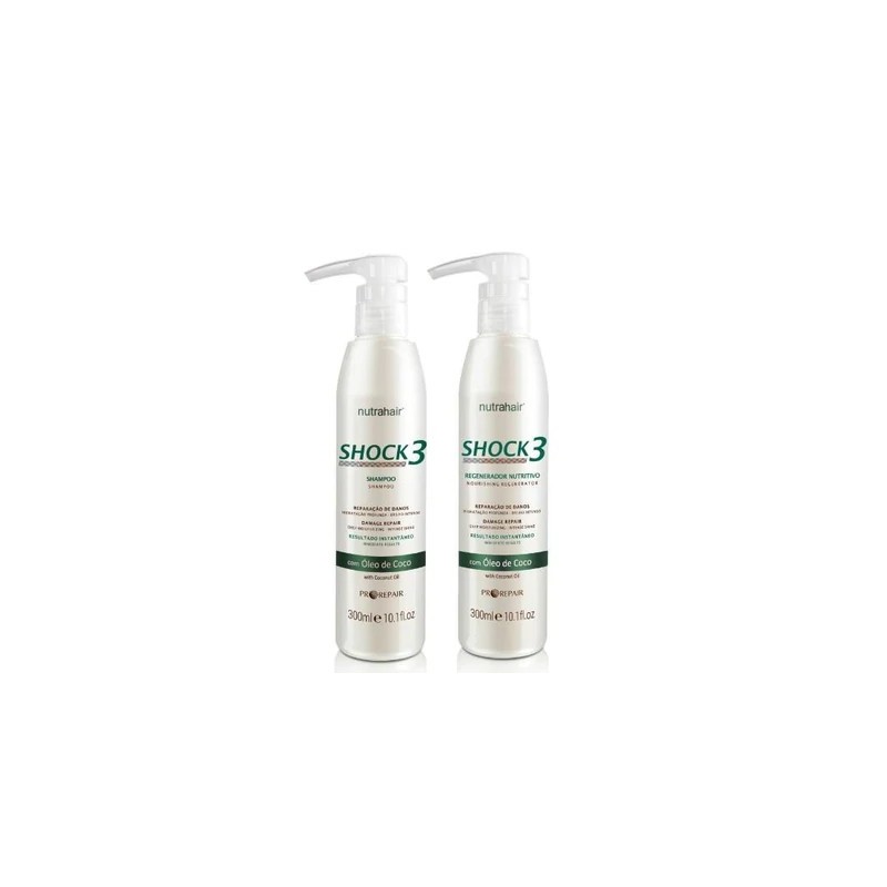 Shock3 Óleo de Coco 2x300ml - NutraHair Beautecombeleza.com Shock3 Óleo de Coco 2x300ml - NutraHair Beautecombeleza.com