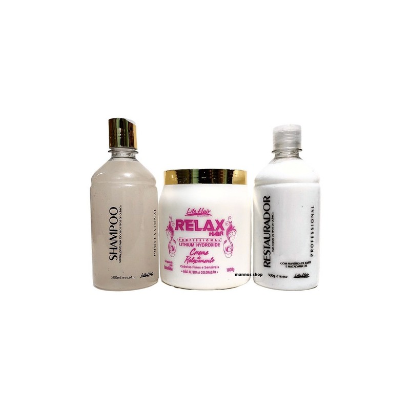 Relaxamento Lithium Relax Hair Profissional Kit 3Prod.  - Life Hair 
 Beautecombeleza.com