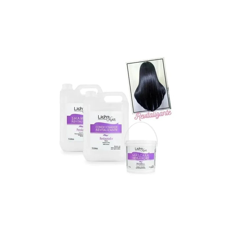 Shampoo + Cond + Mask Mandioca 5 L - Light Hair Beautecombeleza.com