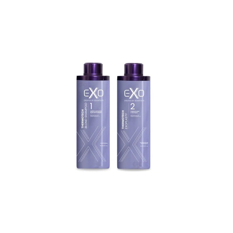 Brazilian Thermotech Blond Exoplasty Straightener Smoothing Kit 2x1L - Exo Hair Beautecombeleza.com