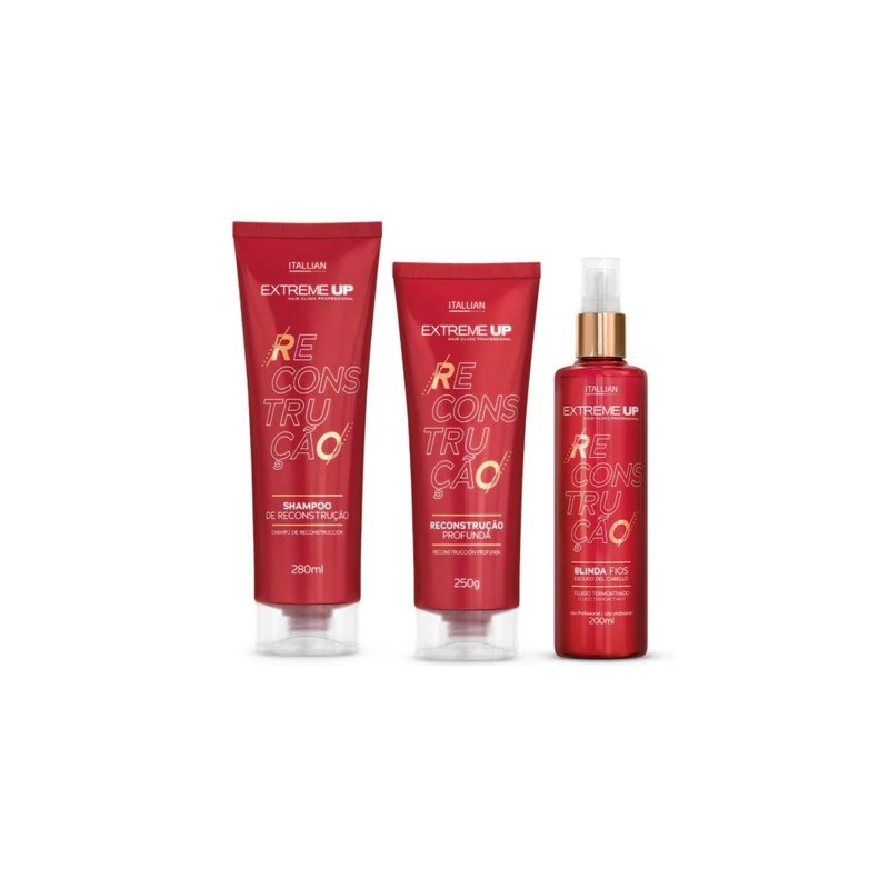 Extreme Up Wires Shielding Deep Reconstruction Hair Kit 3 Itens - Itallian Hair Tech Beautecombeleza.com