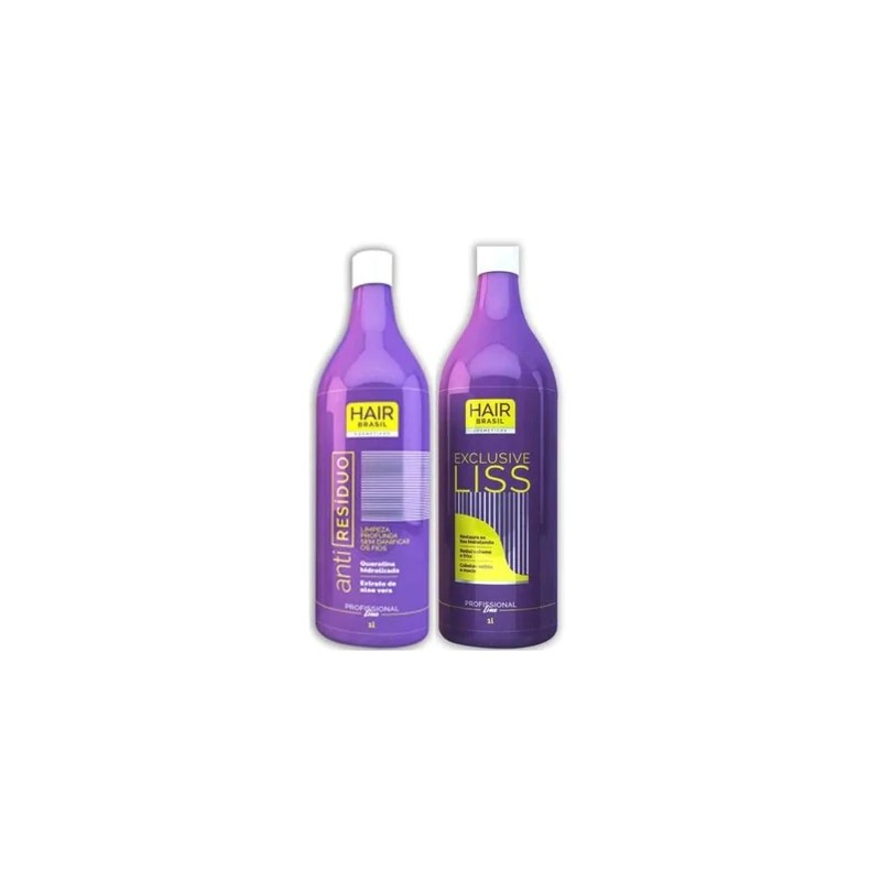 Escova Progressiva Orgânica Exclusive Liss Kit 2x1L - Hair Brasil Beautecombeleza.com