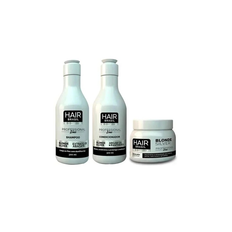 Blond Silver Kit 3x1 - Hair Brasil Beautecombeleza.com Blond Silver Kit 3x1 - Hair Brasil Beautecombeleza.com