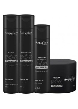 Post Coloring Hair Maintenance Moisturizing Treatment Kit 4 Itens - Acquaflora Beautecombeleza.com