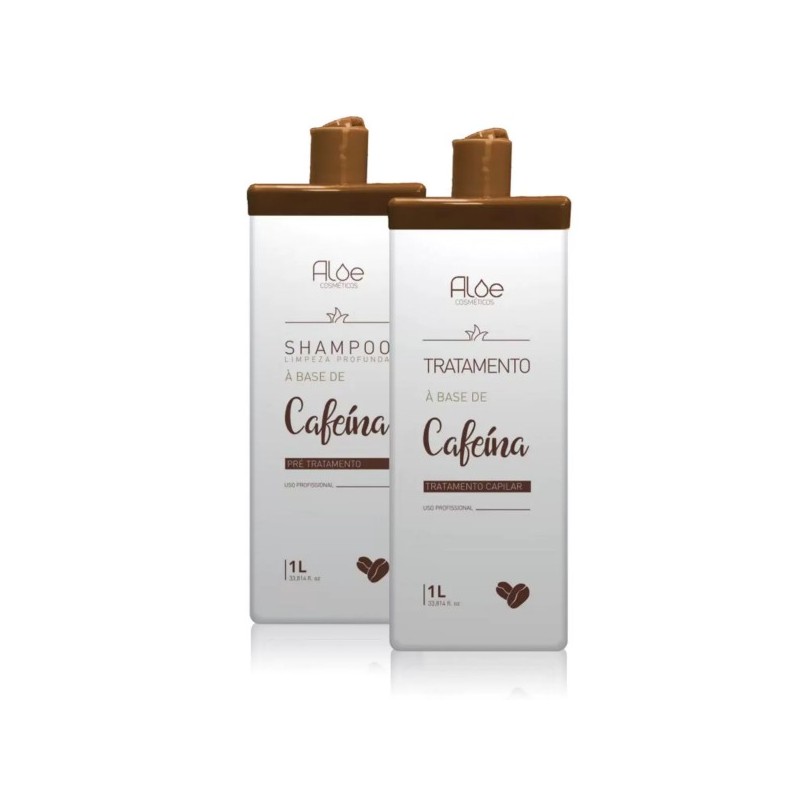 Escova Progressiva Tratamento à Base De Cafeína Kit 2x1L - Aloe Beautecombeleza.com