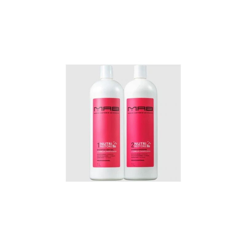 Nutri Restore Nourishing Post Chemistry Damaged Hair Treatment Kit 2x1L - MAB Beautecombeleza.com