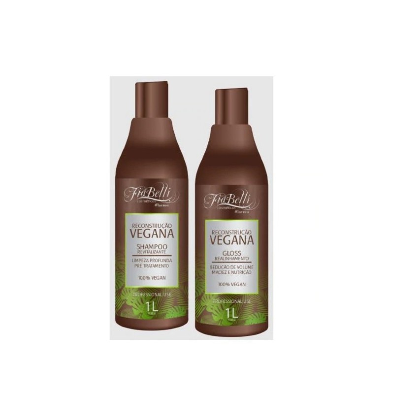 Progressiva Reconstrução Vegana Kit 2x1L - FioBelli Beautecombeleza.com