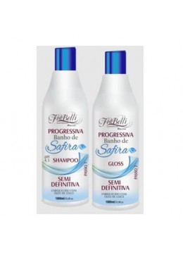 Safira Progressive Sapphire Bath Semi Definitive Smoothing Kit 2x1L - FioBelli Beautecombeleza.com