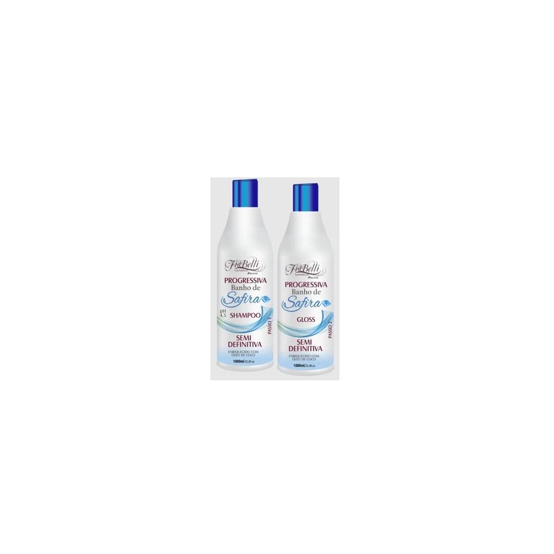 Safira Progressive Sapphire Bath Semi Definitive Smoothing Kit 2x1L - FioBelli Beautecombeleza.com Safira Progressive Sapphire Bath Semi Definitive Smoothing Kit 2x1L - FioBelli Beautecombeleza.com