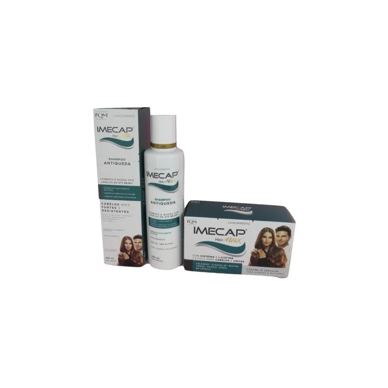 Hair Supplement + Shampoo Anti Loss Hydration Treatment Kit 2 Itens - Imecap Beautecombeleza.com
