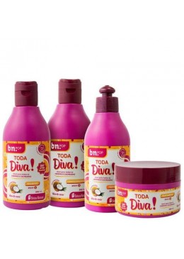 Professional Curly Wavy Hair Treatment Natural Beauty All Diva 5 Prod. - bn.POP Beautecombeleza.com