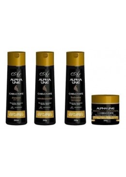 Cheveux Forts Shampoo + Cond + Finisher + Masque Kit 4 - Alpha Line Beautecombeleza.com