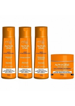 Extraordinary Smooth Liso Hair Moisturizing Straightening Kit 4 Itens - Alpha Line Beautecombeleza.com