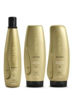 Blond System Shine Softness Hair Color Maintenance Kit 3 Itens - Aneethun Beautecombeleza.com