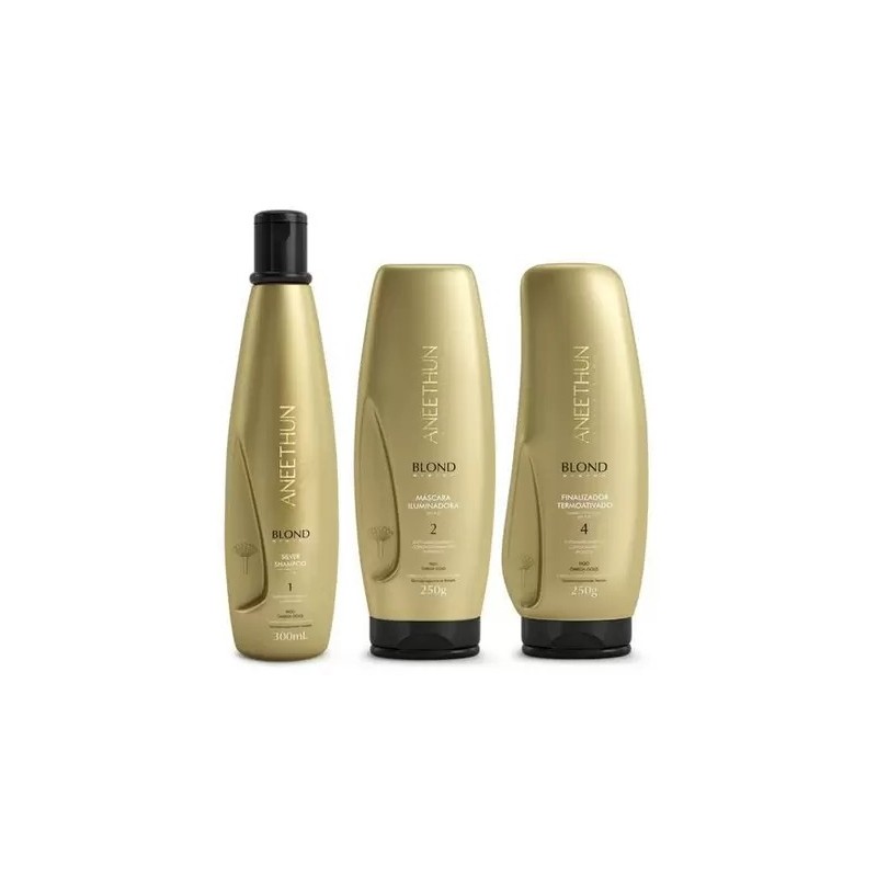 Blond System Shine Softness Hair Color Maintenance Kit 3 Itens - Aneethun Beautecombeleza.com Blond System Shine Softness Hair Color Maintenance Kit 3 Itens - Aneethun Beautecombeleza.com
