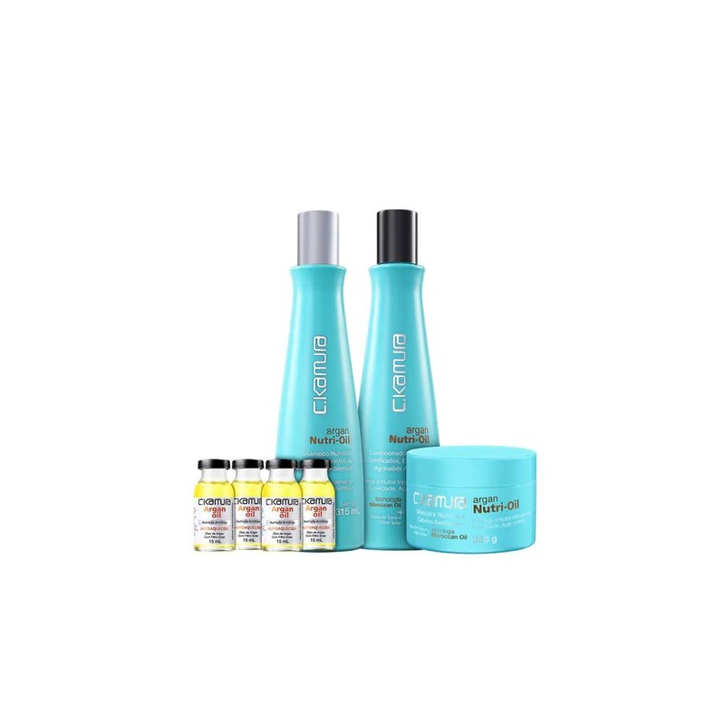 Kit C.Kamura Argan Nutri-Oil Nutrição Antifrizz (4 Produtos) Beautecombeleza.com