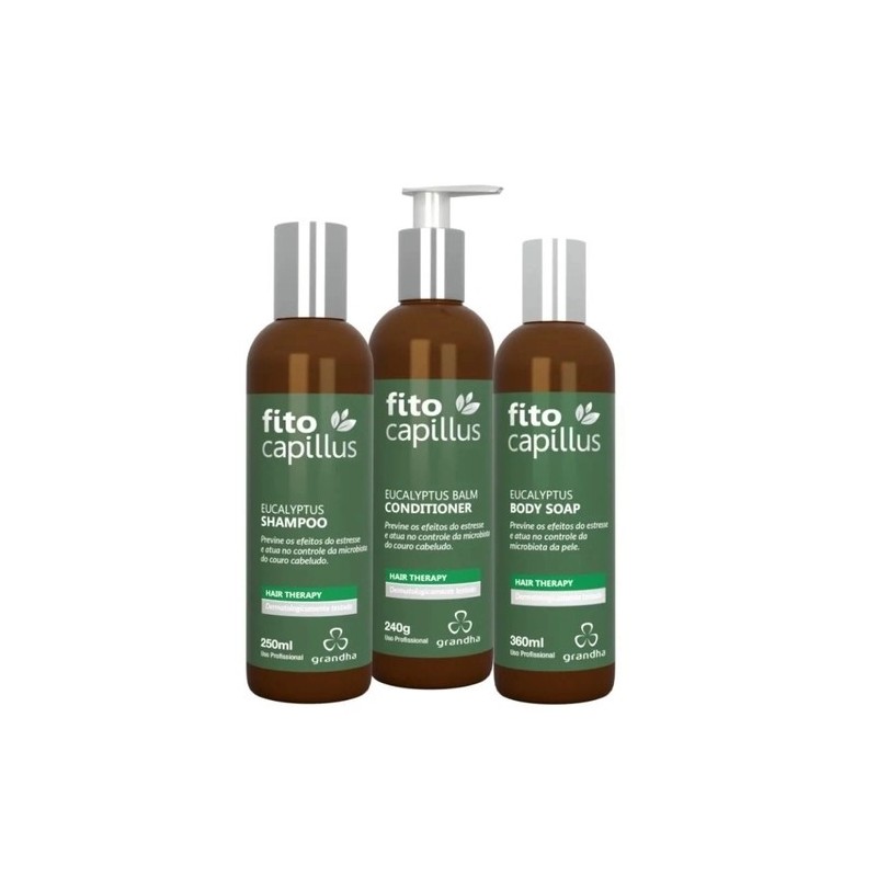 Eucalyptus Fito Capillus Bergamot Camphor Eucalyptus Therapy 3 Itens - Grandha Beautecombeleza.com