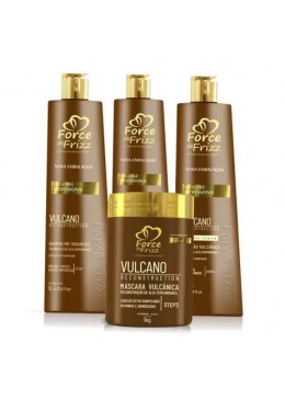 Kit Reconstrução Vulcano Restauração 4 Passos - Force de Frizz Beautecombeleza.com