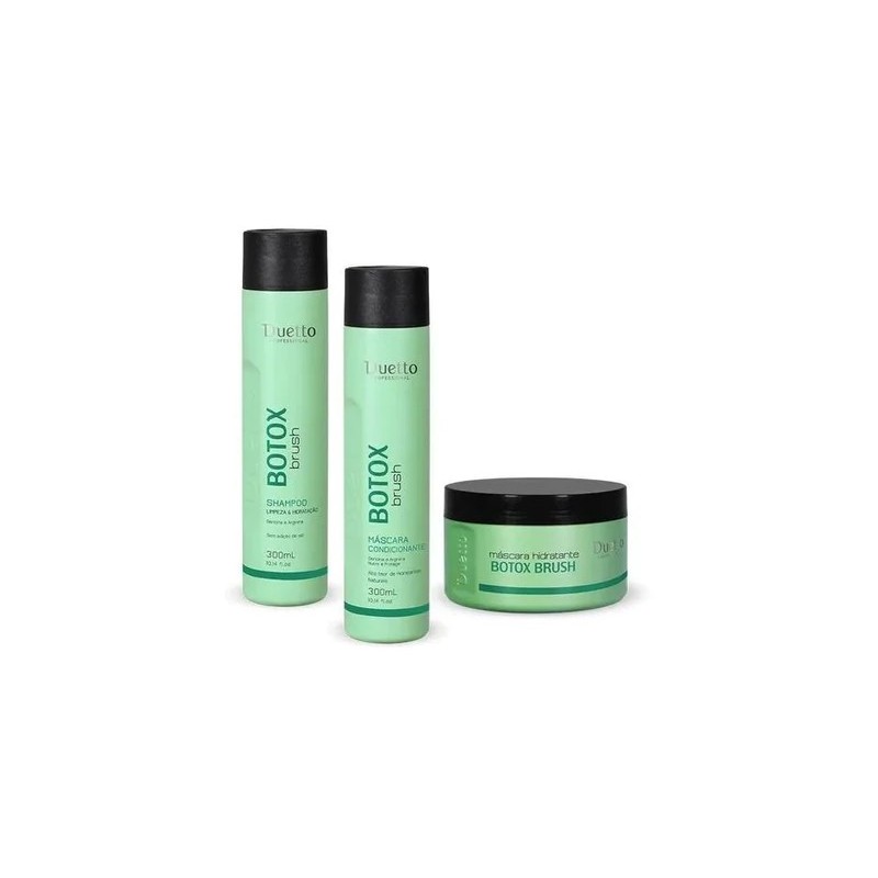 Kit Botox Brush Shampoo + Après-Shampoing + Masque - Duetto Beautecombeleza.com Kit Botox Brush Shampoo + Après-Shampoing + Masque - Duetto Beautecombeleza.com