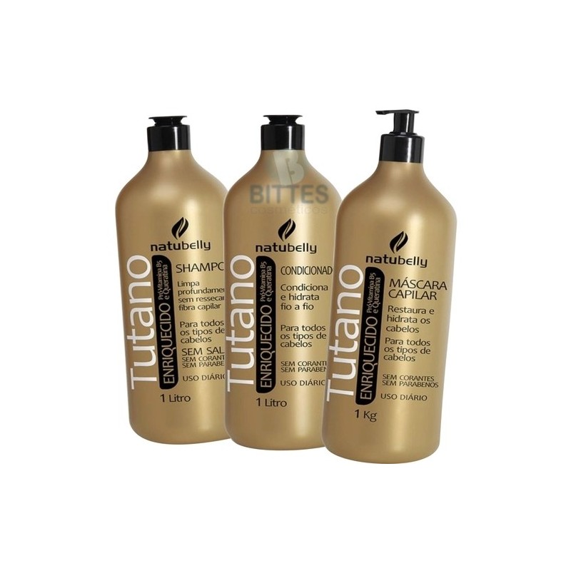 Tutano Hydratation Kératine et Vitamine B5  Kit 3 - Natubelly Cosméticos 
 Beautecombeleza.com