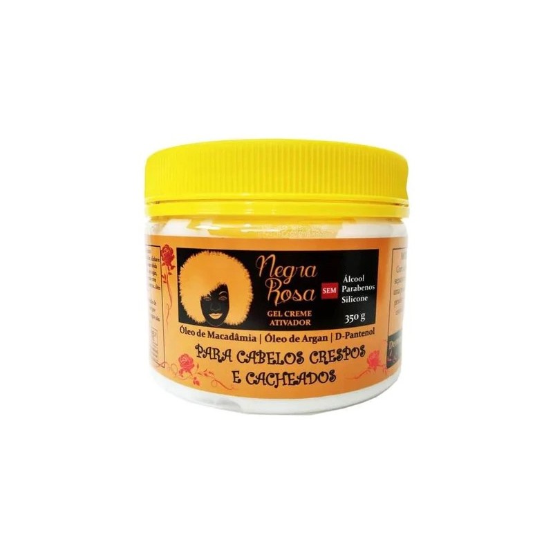 Gel Ativador para Cabelos Crespos e Cacheados 350g - Negra Rosa Beautecombeleza.com