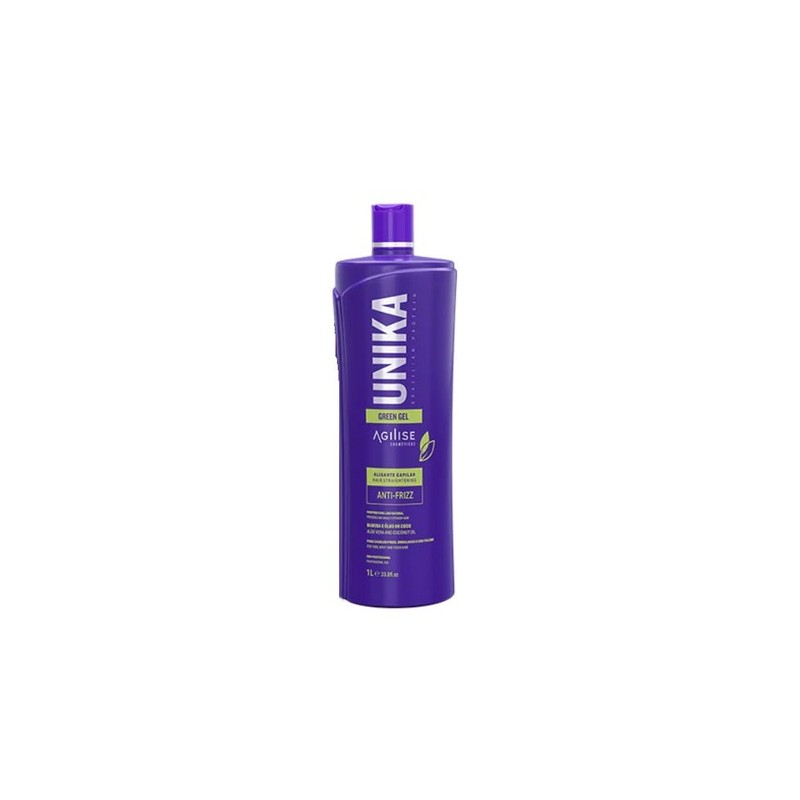 Unika Green Gel Anti Frizz Volume Reducer Straightening 1L - Agilise Professional Beautecombeleza.com