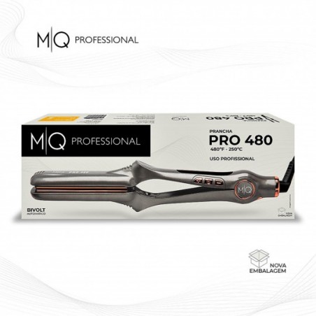 MQ Hair Professional Titanium Flat Iron 480°F Bivolt Temperature Control 3 Steps Only