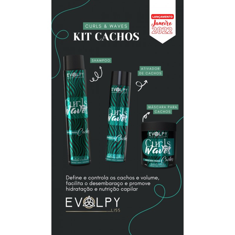 Cachos Curls & Waves Kit 3 - Evolpy Liss Beautecombeleza.com