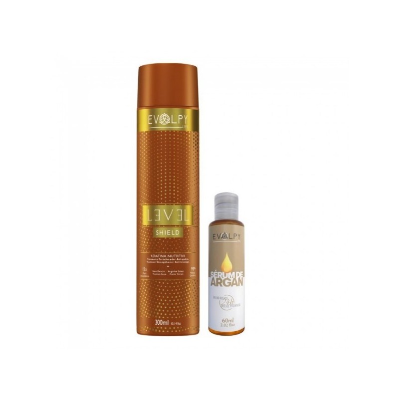 Keratina Level Shield + Sérum de Argan Kit 2 - EvolpyLiss Beautecombeleza.com